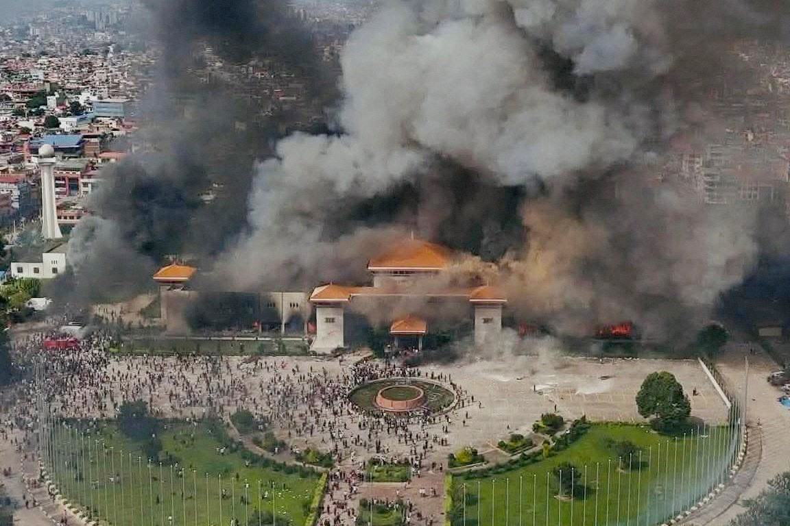 Rulers cower as Nepalese masses seek to burn the system down